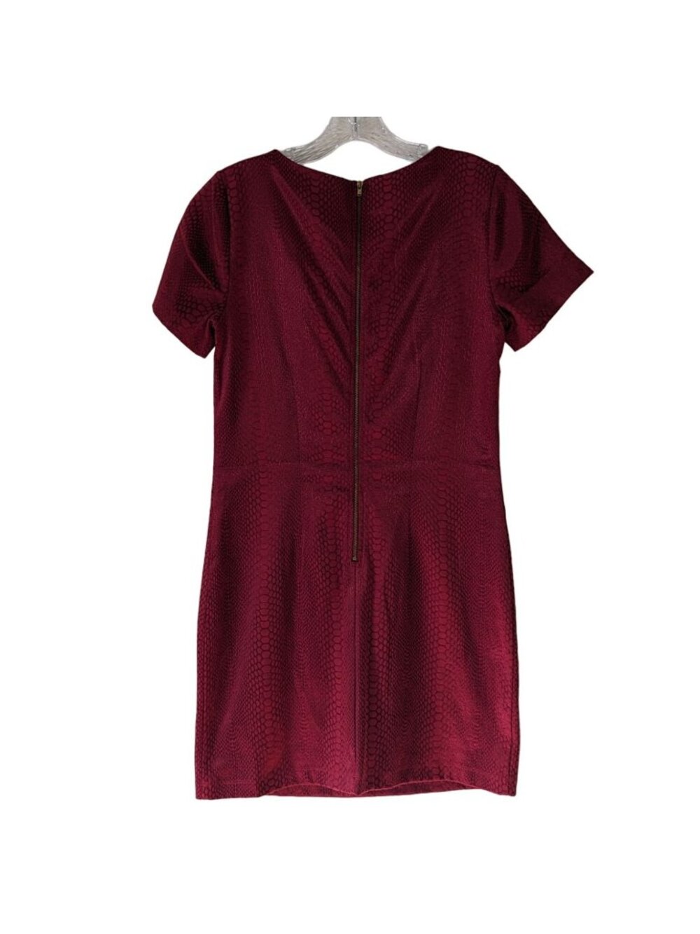 HALO short sleeve red snakeskin beaded neckline sheath career Dress size M - Picture 7 of 11